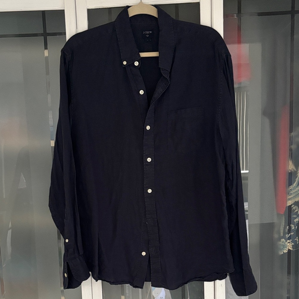 J Crew Men’s Linen Button Down Shirt